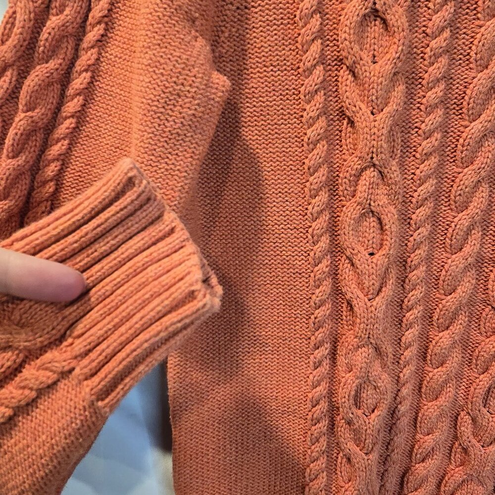 Vintage L.L. Bean Sweater Size Medium Orange Knitted - Picture 6 of 6